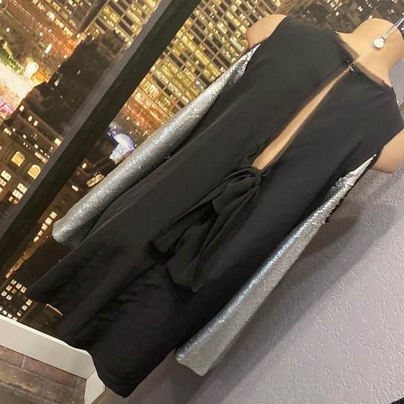 silver sequins, cold shoulder dress - Picture 13 of 15